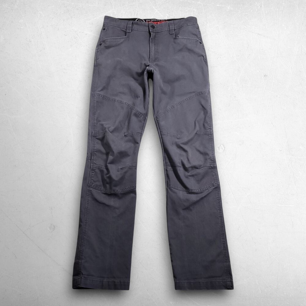 Wrangler ATG Canvas Double Knee Pants Men 34x34 Gray Stretch Zip Pocket Gorpcore